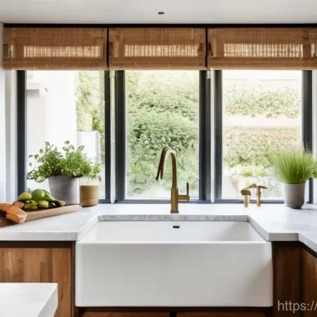 전통주택의 부엌 - **A Harmonious Blend of French Countryside and Modern Elegance Kitchen:**
A bright and inviting ...