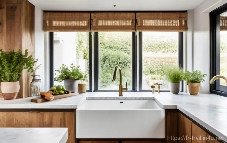 전통주택의 부엌 - **A Harmonious Blend of French Countryside and Modern Elegance Kitchen:**
A bright and inviting ...