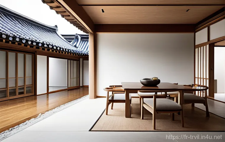 한옥 디자인 트렌드 - **Prompt:** A serene and picturesque traditional Hanok exterior, showcasing the elegance of its curv... 한옥 디자인 트렌드 - **Prompt:** A serene and picturesque traditional Hanok exterior, showcasing the elegance of its curv...